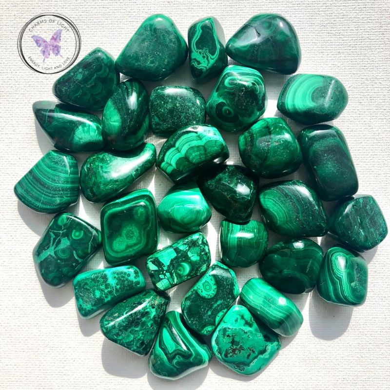 Malachite Tumble Stone Keychain